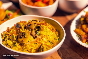 mushroom steam rice recipe